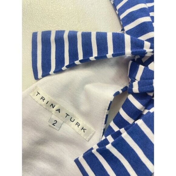 Trina Turk Blue & White Striped Beach Dress Built in bra Size 2 - Picture 4 of 5